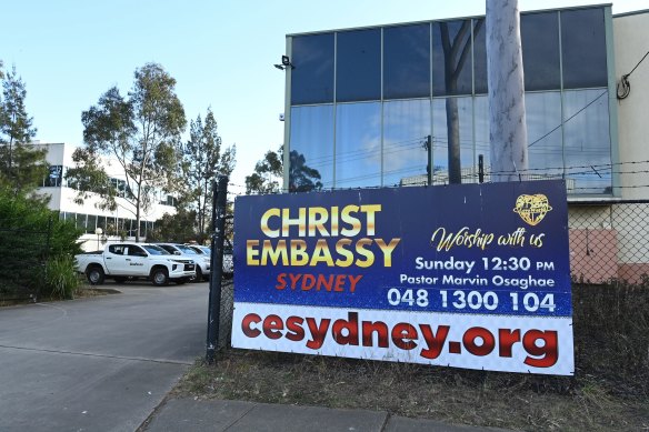 Christ Embassy Sydney church in Blacktown, where the sermon was held on Sunday. 