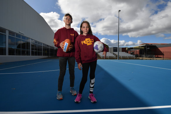 Jesse and Keeley Stapleton are having to cope without football and netball.