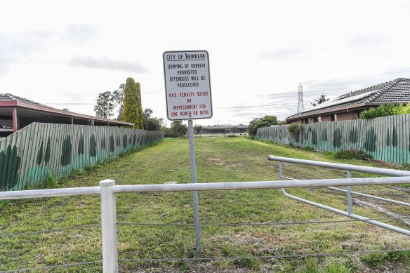 Site of 63 Denton Avenue where the house was demolished and never rebuilt.