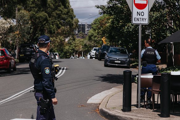 Police have shut down the area as they comb Dulwich Hill for the gunman.