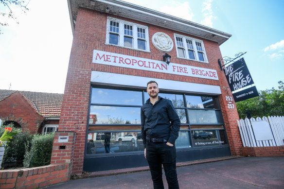 Nick Allardice at his restaurant The Firehouse. 