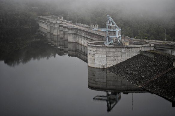 The Warragamba Dam on Monday.