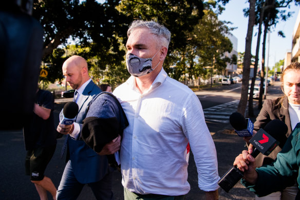 Former federal Labor MP Craig Thomson leaves Gosford Police Station after receiving bail. 
