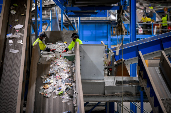 A Cleanaway Waste Management recycling plant in Laverton, Victoria.