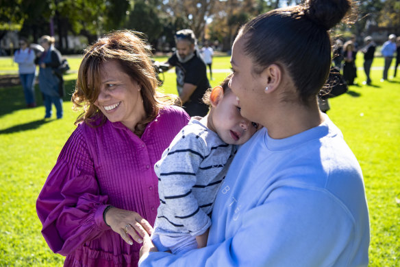 Yvonne Weldon launched her campaign as a candidate for Sydney lord mayor at Redfern Park.