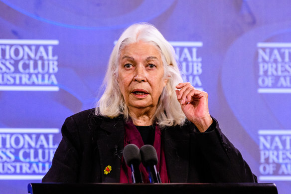 Indigenous academic and author Marcia Langton addressed the Press Club on Wednesday.