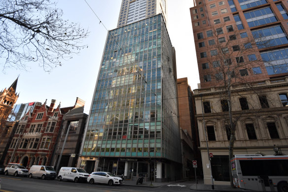 Gilbert Court, built in Collins Street in the mid-1950s, is one of Melbourne's first "glass boxes".