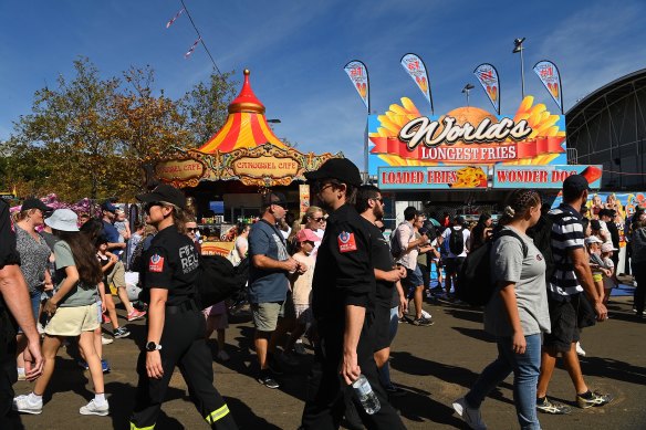 Crowds hit capacity of 80,000 at the  Royal Easter Show at Sydney Olympic Park by midday on Monday.