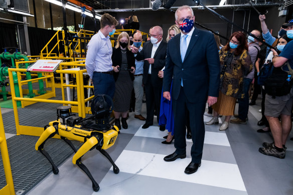 Prime Minister Scott Morrison on the campaign trail in Perth today. 