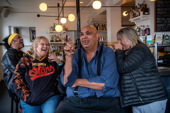 Jason Tamiru, Denise McGunness, Kutcha Edwards and Donna Wright at the Builders Arms Hotel on Gertrude Street.