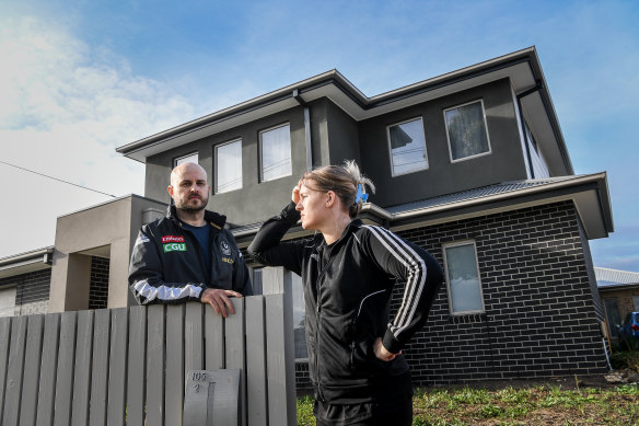 Arron Reid with wife Michelle Hodgers. They have just rebuilt on Michelle's family home where she has lived her whole life. They are concerned about the health impact and also the value of their home.