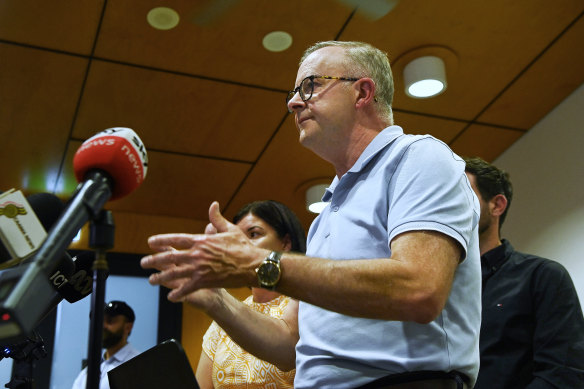 Australian Prime Minister Anthony Albanese in Alice Springs.