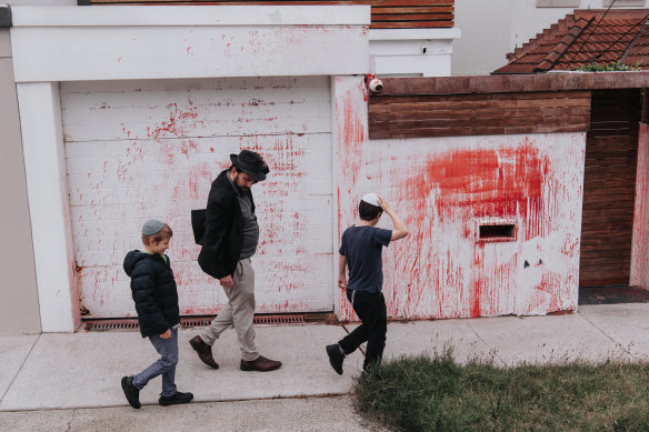 The aftermath of the Dover Heights antisemitic attack.