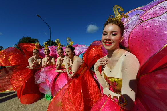 Participants in the 2020 Moomba parade.