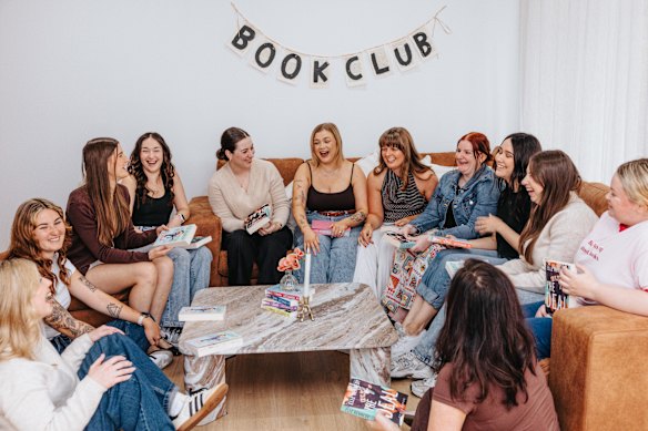 Sydney romance book club members, from left: Larissa Chadwick, Jasmin Billiteri, Allara Bexim, Isabella Razmovski, Victoria Davis, Riarna Marsden, Britney Ray, Kayla Baker, Adriana Inzitari, Reagen McKean, Kristina Blahut and Shania Williams.
