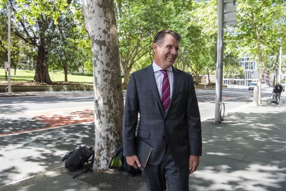 Former NSW premier Mike Baird arrives at the ICAC on Wednesday.