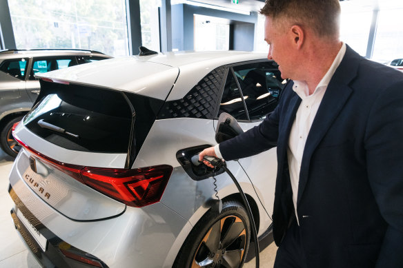 The Australian Automobile Association reports that sales of medium-sized EVs have overtaken petrol vehicles for the first time.