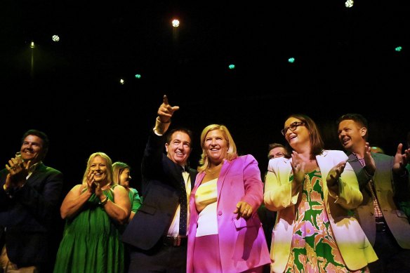 Toole, with Nationals Deputy Leader and Minister for Rural Health Bronnie Taylor and Education Minister Sarah Mitchell.