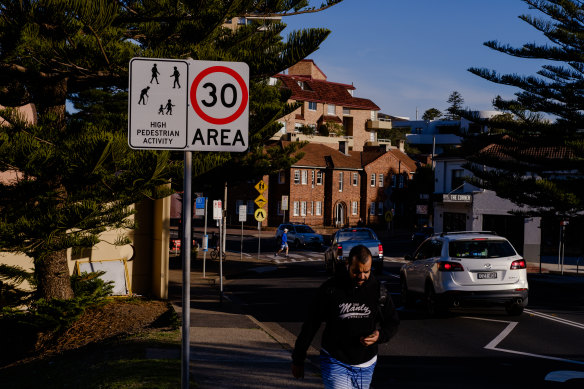 Manly has introduced 30km/h speed zones from Manly Wharf in the south, through the town centre, along the beachfront and up to the Queenscliff Bridge to protect pedestrians. 