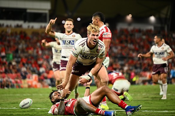 Ben Trbojevic starred for Manly against the Dolphins.