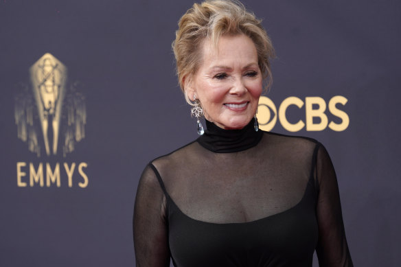 Jean Smart arrives at the Emmy Awards in Los Angeles.