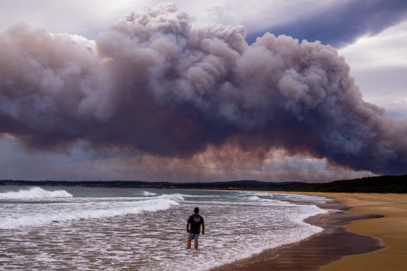 Bushfires at Coolagolite on the NSW South Coast on Tuesday.