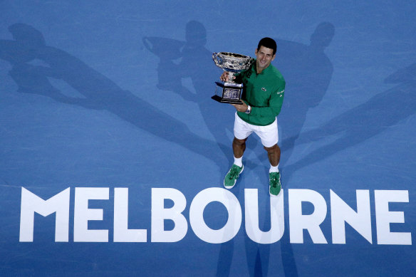 Novak Djokovic collected $4.12 million for his win at last year’s Australian Open but will pocket less if he repeats the feat next month.