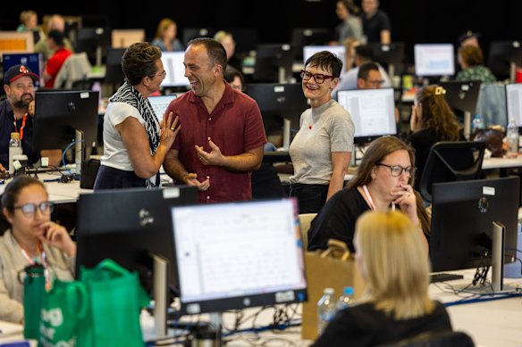 Supervisors Laura Craven, Geoffrey Kemmis and Kyra Rose  among the markers at this year’s HSC.