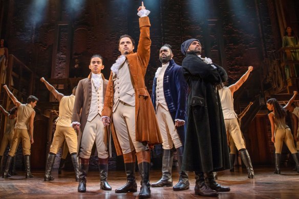 The production, design, staging and choreography seen in Brisbane are a replica of Hamilton on Broadway.