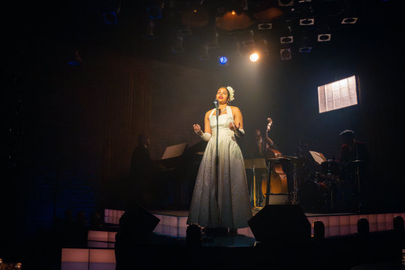 Zahra Newman as Billie Holiday ignites the memory of that burned voice.