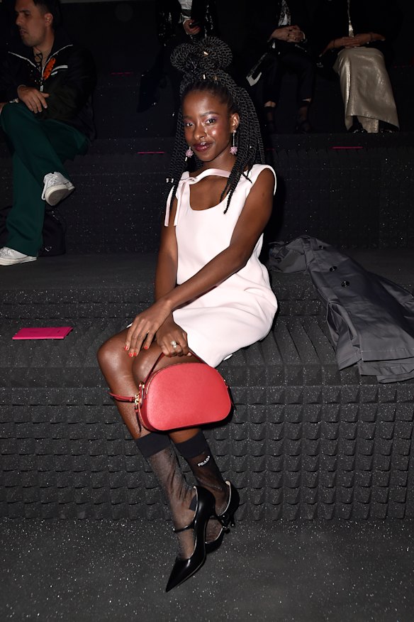 Fashion activism ... Amanda Gorman at Prada’s 2019 Milan show.