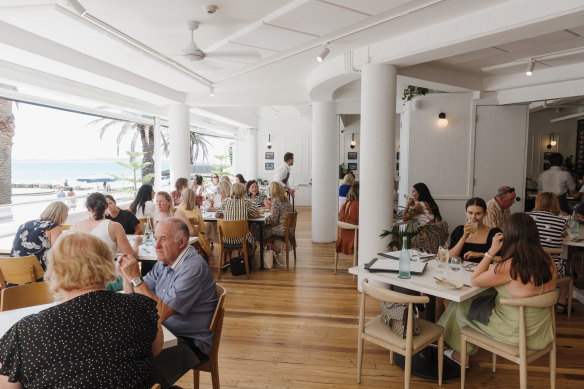 The dining room overlooks North Cronulla beach. 