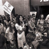 Germaine Greer takes part in a march in Sydney in March 1972, just days after her Auckland court appearance. 