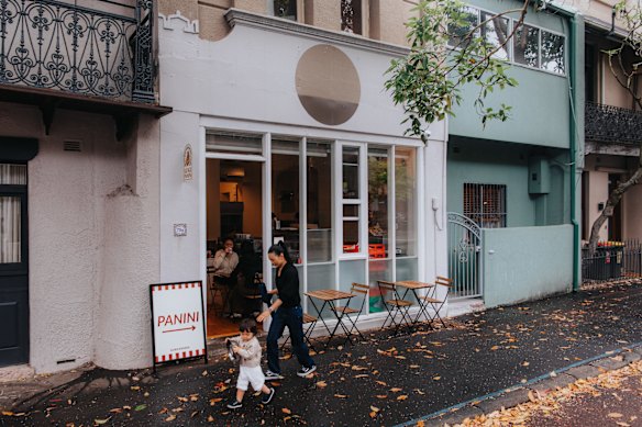 Luigi Panini in Surry Hills has white-washed walls, tiled archways and small tables inside and out.