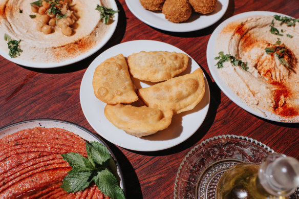Sambusek are made from house-made pastry and highly seasoned lamb mince.