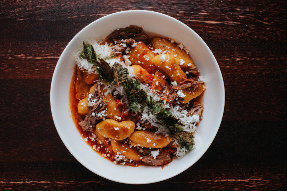 Sweet potato gnocchi with beef ragu.