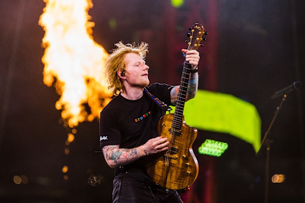 British musician Ed Sheeran performing at Accor Stadium, Homebush Bay, Sydney. Friday 24th February 2024.