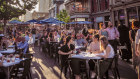 Crowds throng Adelaide’s streets during the Fringe Festival.