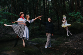 Simonne Moffitt with some of the dancers who will bring Gold to life.