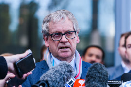Chris Masters speaks outside the Federal Court after winning the defamation case filed by ex-soldier Ben Roberts-Smith.