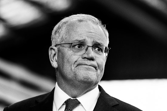 Then-prime minister Scott Morrison campaigning before the May 2022 election.
