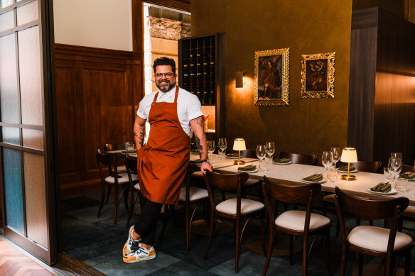 Chef Alejandro Saravia in his restaurant, Morena, at 1 Martin Place.