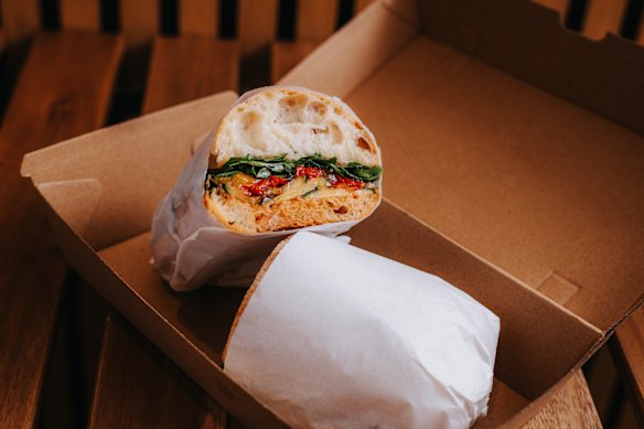 The Portofino (vegan) panini.