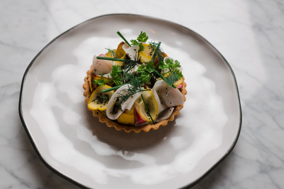 Seasonal vegetable tart.