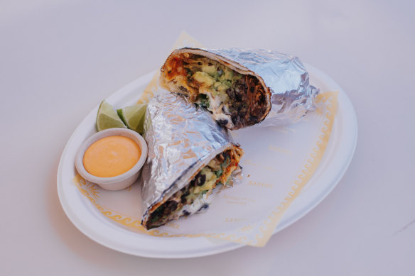 Charred cabbage burrito.