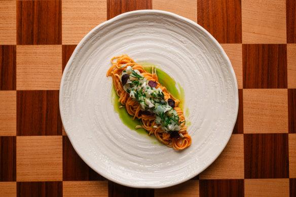 Moreton Bay bug spaghettini at Sails. 
