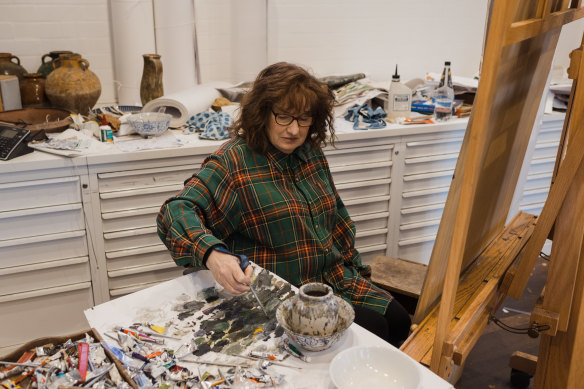 Artist Cressida Campbell at her home at Bronte Beach.