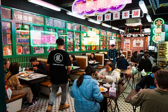 The retro-inspired interior of Kowloon Cafe in Eastwood.