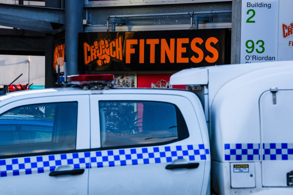 The woman was allegedly stabbed in the car park of Crunch Fitness in Alexandria.