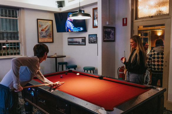 Pool tables at the new Bat and Ball. 